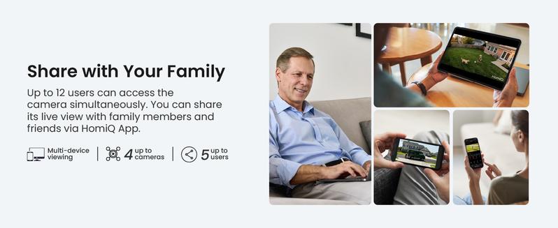 HomiQ Life Window Security Camera 3MP 2K, Indoor WiFi Cameras 2.4GHz/5GHz with Colorvue AI Color Night Vision, Motion & Person Detection with Auto-Focus , Easy Installation, 24/7 Recording Works with Alexa & Google Home