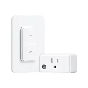 Remote Control Outlet  Wall , 200FT Long Range RF Remote Light , Mini Electrical Outlet Plug, 15A/1875W High-Power for Lamps, Lights, Household Appliances, ETL Listed