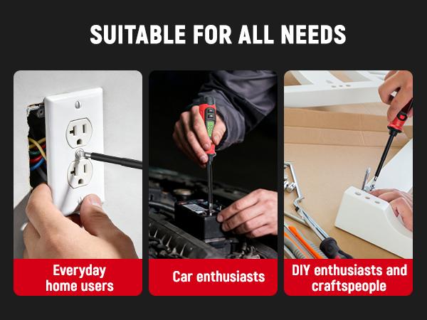 KAIWEETS Voltage Tester with Screwdriver, NCV Function, AC 3V-500V With LCD Alert Display, Live Wire Test, Wire Breakpoint Finder, Audible Alarm, Portable Electrical CircuitDetector Tool for Home & Pro Use, For DIY enthusiasts KAIWEETS Voltage Tester with Screwdriver, NCV Function, AC 3V-500V With LCD Alert Display, Live Wire Test, Wire Breakpoint Finder, Audible Alarm, Portable Electrical CircuitDetector Tool for Home & Pro Use, For DIY enthusiasts