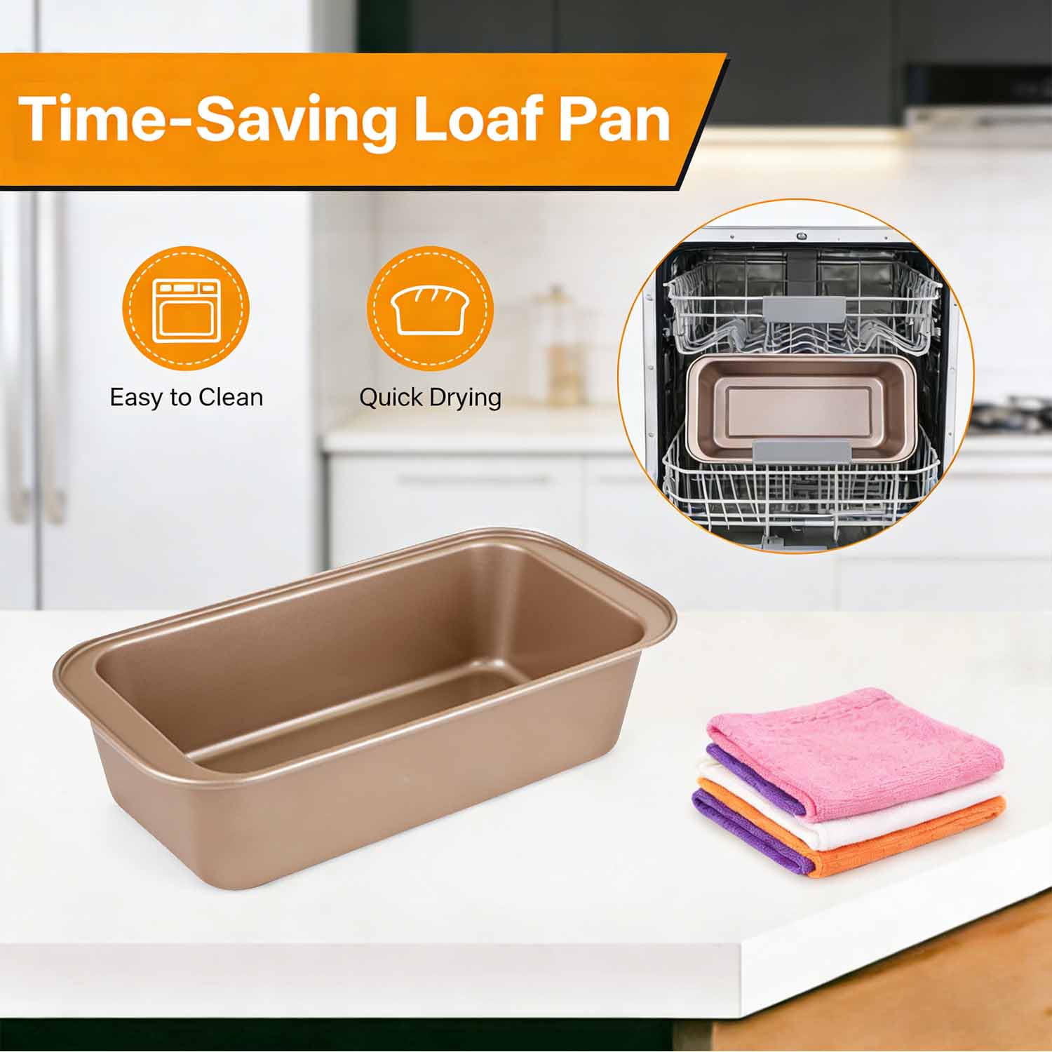 2 Pack Loaf Pan, 8 inch Banana Bread Pan, Non-Stick Banana Bread Pan, Stackable Bread Pans for Homemade Bread, Small Bread Pans for Baking