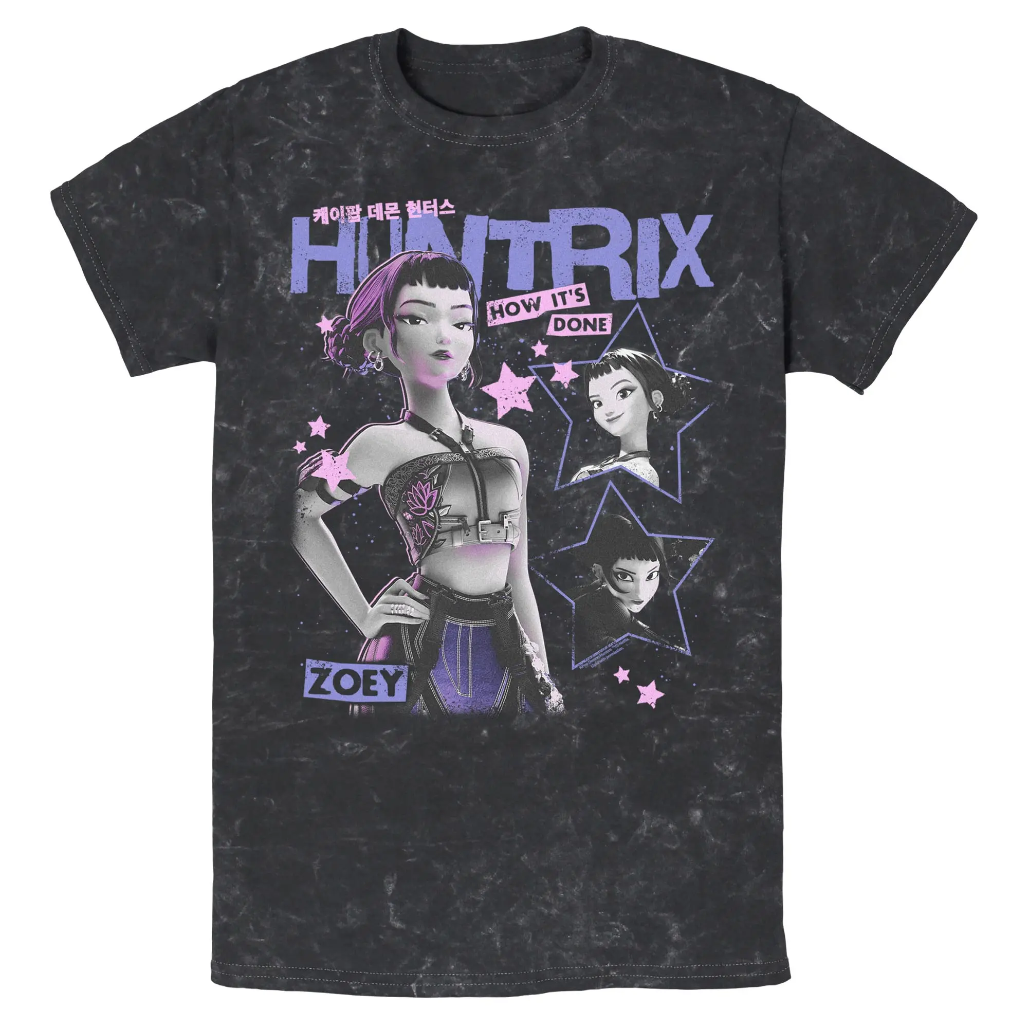 Men's Short-Sleeve Casual Round Neck Graphic Print T-Shirt - KPop Demon Hunters Huntrix Zoey Quote Menswear, Cotton Fabric, Everyday Casual Wear