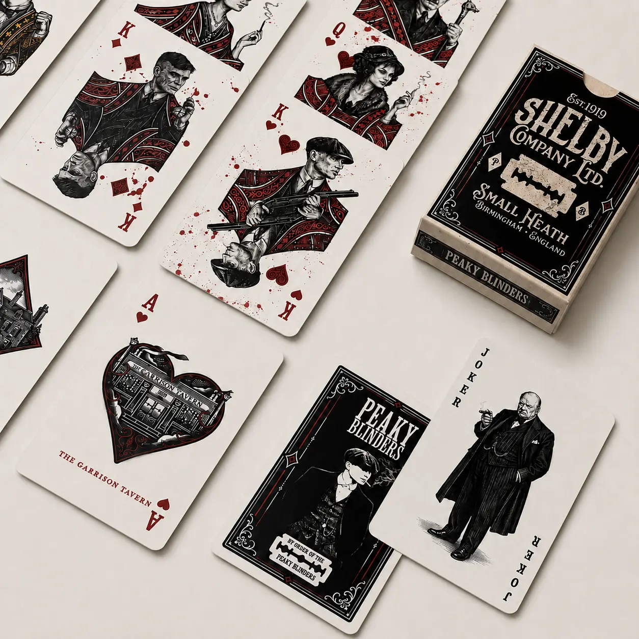 Peaky Blinders Custom Playing Cards, Vintage 1920s Birmingham Gangster Poker Cards, Collectible Deck for Game Night & Fan Gifts