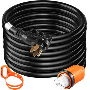 【Summervibes】VEVOR Heavy Duty Generator Cord, 20 Feet 50AMP ETL Listed Black Cable, 12000 Watts with Portable Strap