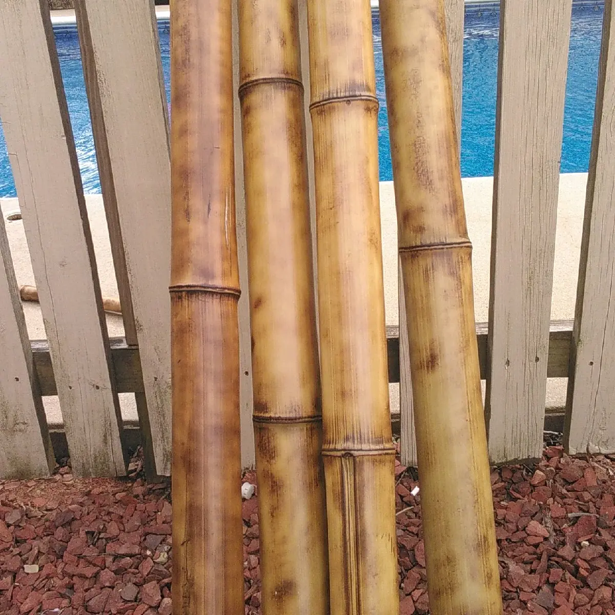 Bamboo Poles Set of 2 (2.5-3" Diam) Indoor/Outdoor Decor