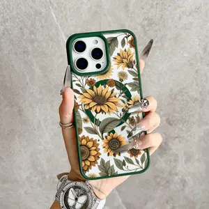 Golden Bloom Magnetic MagSafe Snap Case for iPhone 17/16 Pro Max 15 Pro 14 13 12 Mini 11 XR XS Plus SE Shockproof Slim Protective Cover