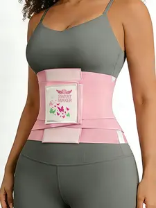 1 Count Women's Compression Waist Trainer, Modest Tummy Control, Tummy Control Shapewear Belt, Breathable Stretch Waist Cincher With Adjustable Velcro Closure, Torso Contouring Posture Support Comfort Fabric Girdle, Ideal For Gym, Sports