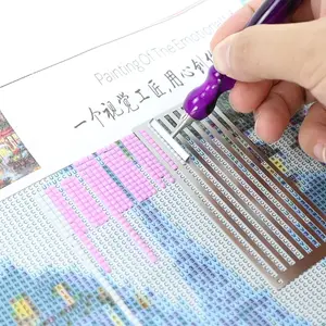 1 Row Round/Square Diamond Painting Auxiliary Tool Ruler Diamond Dot Drill Alignment Tool Ruler For Diamond Art Home DIY