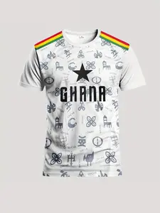 Ghana Men's Football Jerseys & Crew Neck Comfort Sports Tops - Ideal for Matches, Training, Daily Leisure and Gifting, Soccer Jersey, Sports Clothing