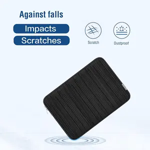 MOSISO 13-13.3 inch Laptop Case, Laptop Sleeve Compatible with MacBook Air 13 13.6 M3 M2 M1/Pro 13/Pro 14, HP Dell ASUS Lenovo, Vertical Artistic Lines Carrying Case Bag with Fully Open Zipper, Black
