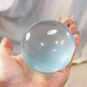 Plastic Slow-Expanding Blue Coconut Oil Hand-Squeezed Ball, Stress Ball Air, 6cm Round Malt Stress Relief Toy, Ideal Holiday Gift, Fun Cute Present, Kawaii Squishies