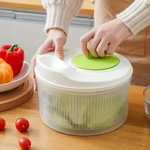 Creative Kitchen Salad Spinner for Vegetables, Lightweight Design, BPA-Free Plastic, Dishwasher Safe, Easy Clean, Multi-Use, Transparent Serving Bowl & Strainer