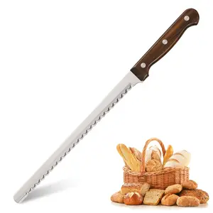 10 inch Stainless Steel Bread Knife with Rosewood Handle