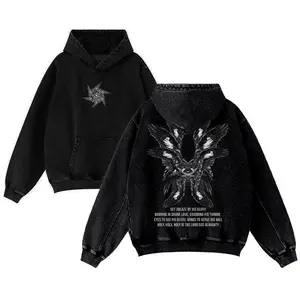 Wings of Fire Christian Washed Hoodie, Oversized Menswear And Women Menswear Tops, Gym Pump Cover, Hip Hop Y2K Graphic Apparel, Gift for Fans