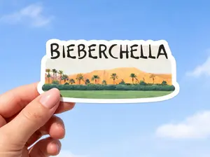 Bieberchella Desert Festival Sticker – Aesthetic Vinyl Decal, Cute Gift for Music Lovers