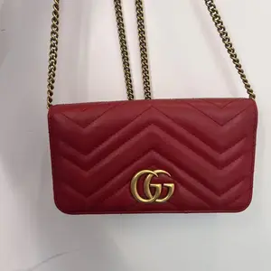 Pre-owned GUCCI GG Red Mini Marmont Crossbody Bag