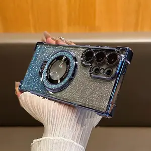 Phone Case - A Stylish And Elegant Phone Case Made from Glitter Paper Material, Featuring a Trendy Stand, Specifically Designed for High-End Samsung Galaxy Series Phones For S25, S24, S23, S22, S22 Ultra, Plus, S25EDGE And FE Versions