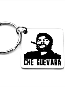 Put the "revolutionary idol" on the key! Che Guevara engraved stainless steel keychain, spiritual symbol small object, ideal gift for family and friends