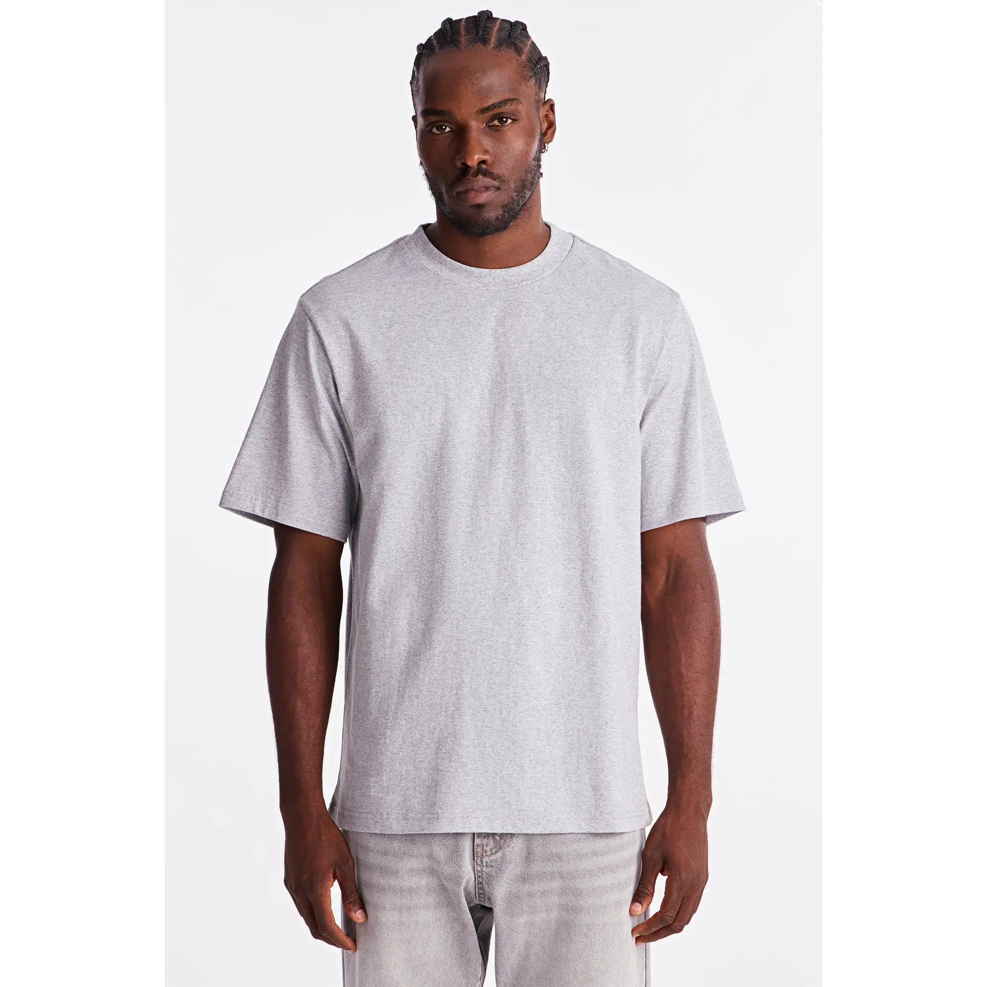 Oversized Heavyweight Tee 240GSM - Heather Grey