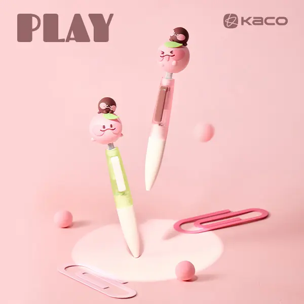 KACO PLAY Squishy Stress Relief Pen – Cute Aesthetic School Supplies, Side-Click Gel Pen for College & Office, 0.5mm Dual Ball Tip, Quick-Dry Creative Craft Pen, Fun Gift for Students & Teachers & Office Cute Pens Writing Tools,BackToSchool