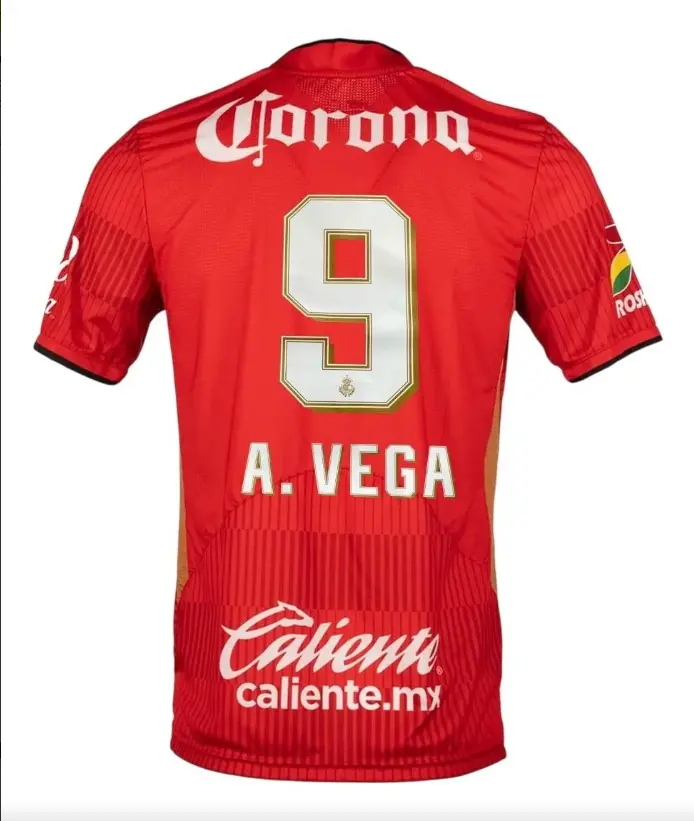 [Today Sale] - Deportivo Toluca #9 A.V3g4 Home 2025-26 Soccer Jersey -Full Print Logo