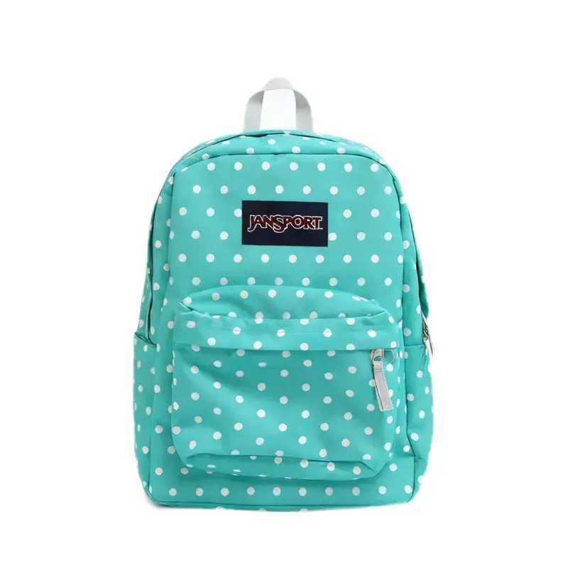 Cute Fresh Green White Dot JanSport Backpack Vintage Classic Design Large Capacity Laptop Backpack For Women
