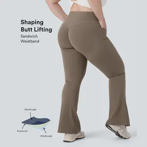 Halara UltraSculpt High Waisted Scrunch Butt Lifting Tummy Control Pocket Shaping Yoga Bootcut Plus Size Leggings