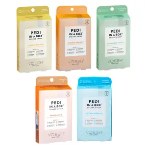Voesh 4 in 1 PediBox  - Variety Bundle (Cucumber Fresh, Ocean Refresh, Lemon Quench, Mango Delight & Pumpkin Pie)