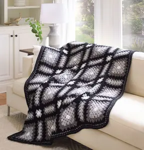 Black & Gray Geometric Afghan