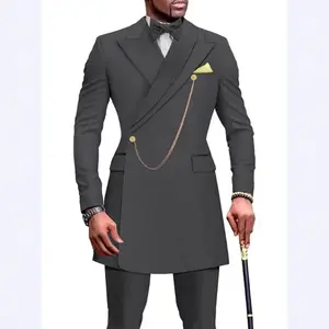Men's evening gown Men's Slim Blazer And Trousers With Bow Chain Handkerchief Clothing