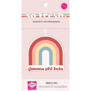 Gamma Phi Beta Rainbow Retro Air Freshener - Flowers & Sunshine Scent