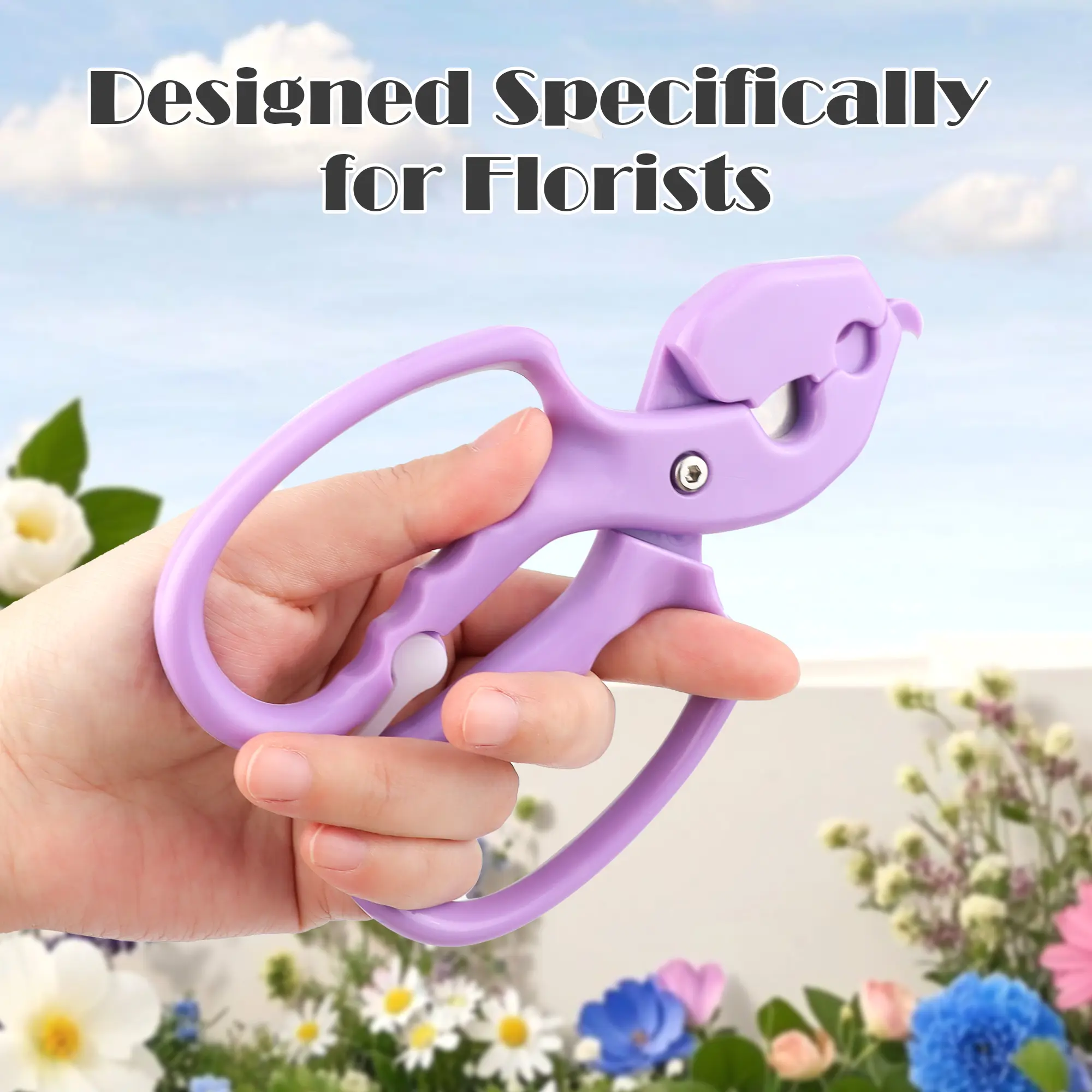1 Count Stainless Steel Floral Scissors, Durable Stainless Steel and Plastic Garden Clippers