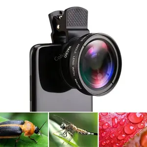0.45X mobile phone wide-angle optical lens, 10X mobile phone camera lens kit macro lens, suitable for iPhone, Android phones/Samsung /OnePlus and most smartphones