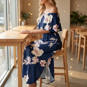 Off-shoulder floral maxi dress | Perfect for beach vacations & summer brunches—super stylish, and super comfortable for everyday wear