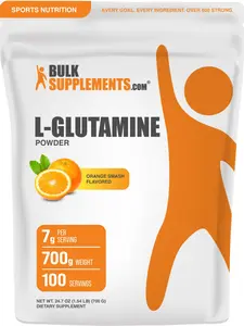 BulkSupplements.com L-Glutamine Powder - Glutamine Supplement, L Glutamine Powder - Orange Smash, 7g per Serving, 700g (1.5 lbs) (Pack of 1)