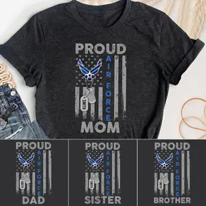 Proud Air Force Mom Shirt, Military Mom Graphic Tee, Air Force Family Support T-Shirt, Veteran Family Gift