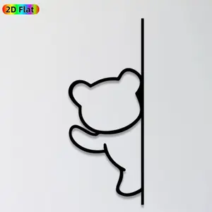 1pc Bear Metal Wall Art, Cute Bear Statue Mural, Ideal Gift for New Year, Easter, Animal Decor Enthusiasts, Weather-Resistant Metal Wall Decor Wall Sculptures, Perfect for Living Room Wall & Garden Fence, Charming Home Decor Accent
