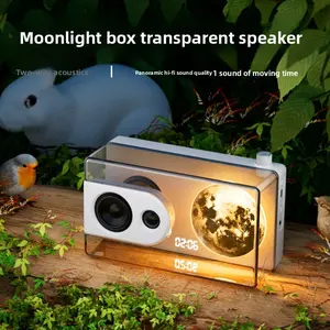 New Moonlight Box White Noise Bluetooth Speaker with light, Creative Desktop Transparent Small Speaker, Portable Alarm Clock Bluetooth Speaker,boy and girl birthday gift