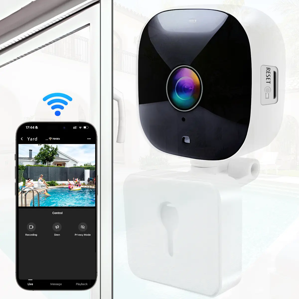 2.4G Window/Wall Security Camera with IR Night Vision Indoor Remote Access, 2-Way Audio Wireless Security Cameras, 24/7 indoor/outdoor Security, Smart Motion Detection, IP Camera, Video Camera Surveillance Camera, IP Camera, Home Monitoring Camera