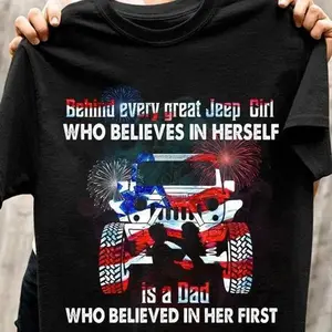 Jeep Girl And Dad Shirt Gift For Jeep Lovers Casual Cotton Tee TikTok Shop Deals Summer Outfits Graphic Tees