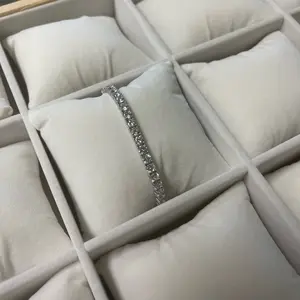 Real 925 Sterling Silver Cubic Zirconia Women's Bracelet