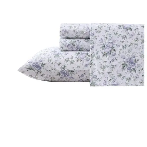Laura Ashley Lilian Purple Queen Sheet Set