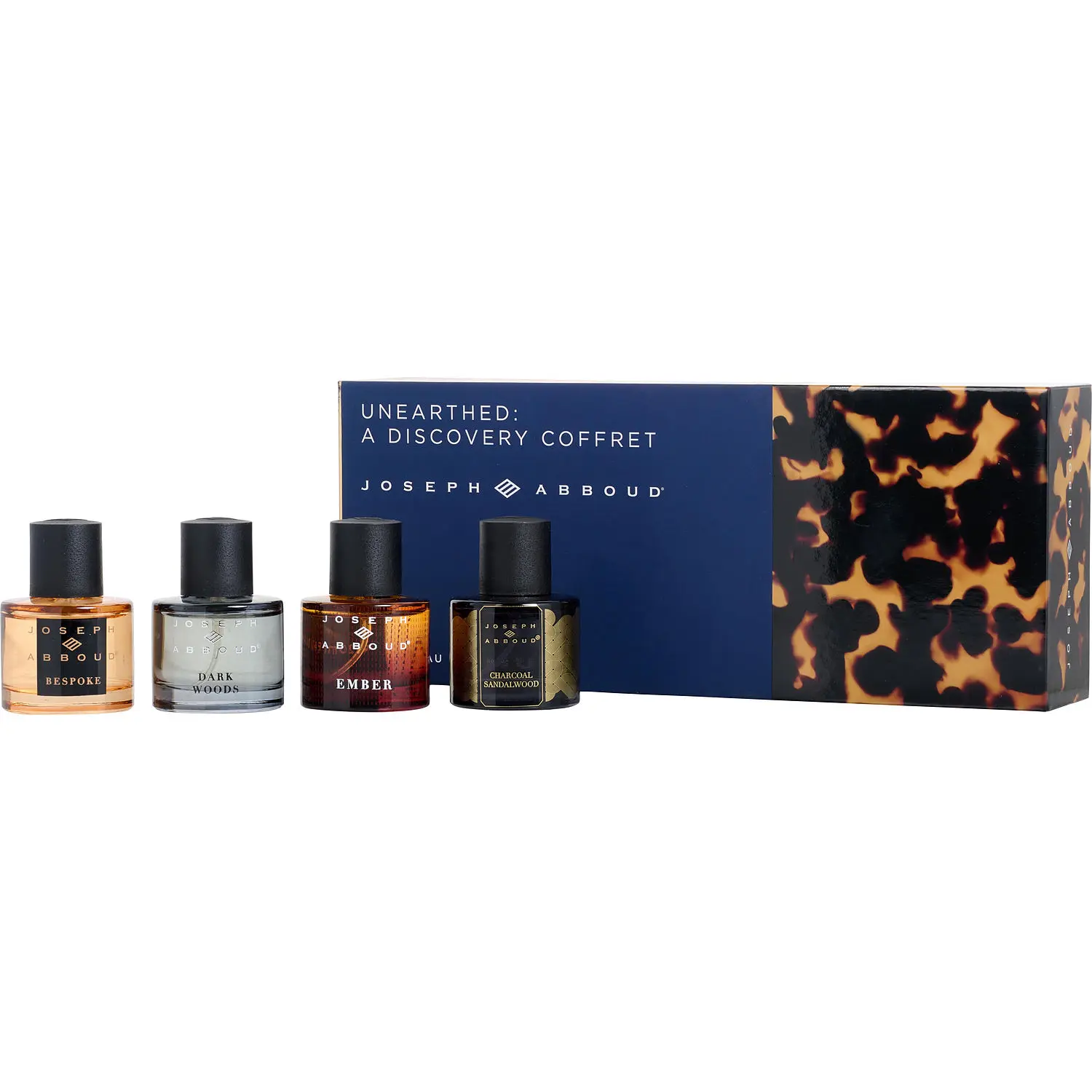 Joseph Abboud Variety Set-4 Pc Collection With Dark Woods & Bespoke & Charcoal Sandalwood & Ember And All Are Eau De Parfum Spray 0.68 Oz For Men