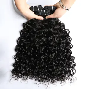 VIPbeauty Raw Bundles Human Hair Water Wave Thick Ends No Tangle Shedding 16A Raw Brazilian Hair Curly Bundles  Natural Black Color Wet and Wavy Bundle Human Hair 1/3Pcs