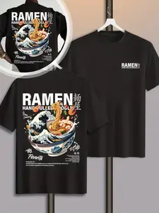 Men's Casual Loose-Fitting Long Sleeve Top, Geometric Pattern Print, American Style Streetwear, No Zipper, Without Button, with Collar