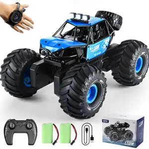 4DRC Y10 1:16 Scale Amphibious Waterproof RC Monster Truck, 2 Batteries & Dual Modes Control, All-terrain Adventure on Rubber Tires, RC Model Car for Kids Birthday Gifts