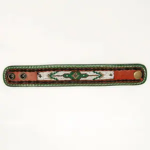 American Darling Bracelet Hand Tooled Carved Genuine Leather Women | Handmade Western Rustic