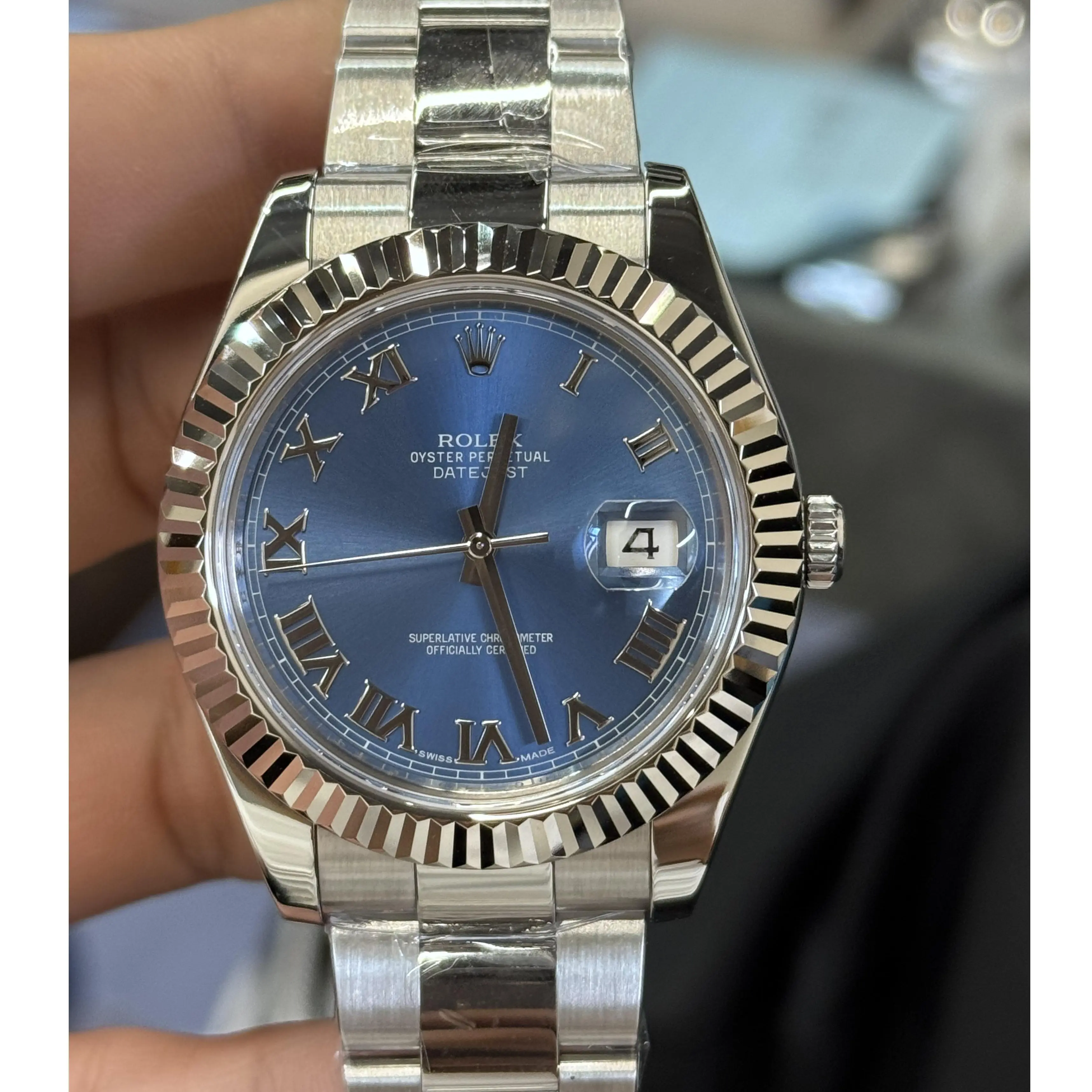 Rolex Oyster Perpetual Datejust 41 - White Rolesor, Blue Dial, Automatic, # TK-2H6240J9,18cm,XM