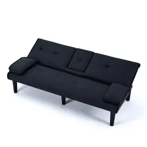 Bellemave  The 67-inch  PVC multi-functional sofa bed with a foldable and cup holder design makes it extremely convenient to turn the living room into a guest room