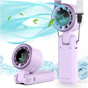 Portable Turbo Fan 13550RPM Three-Phase Brushless Motor 5-Speed Settings 4000mAh Battery 10-Hour Operation 3-in-1 Rechargeable Handheld Fan for On-the-Go Cooling