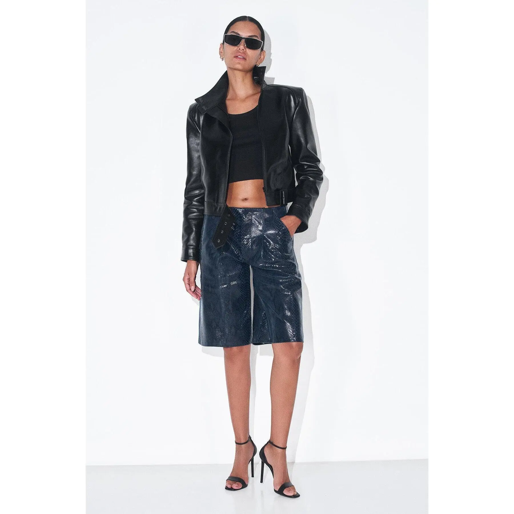 Cherie Cobra Leather Short